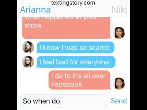 Niki Minaj and Arianna Grande text