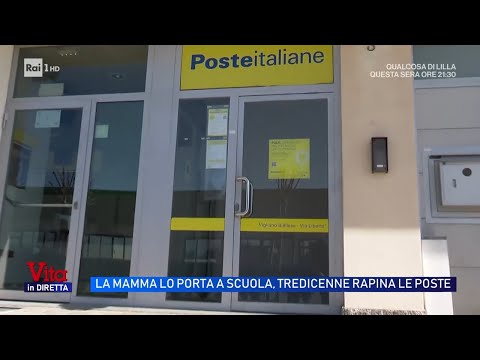 Video Tredicenne rapina ufficio postale con pistola giocattolo - Vita in diretta 02/04/2026