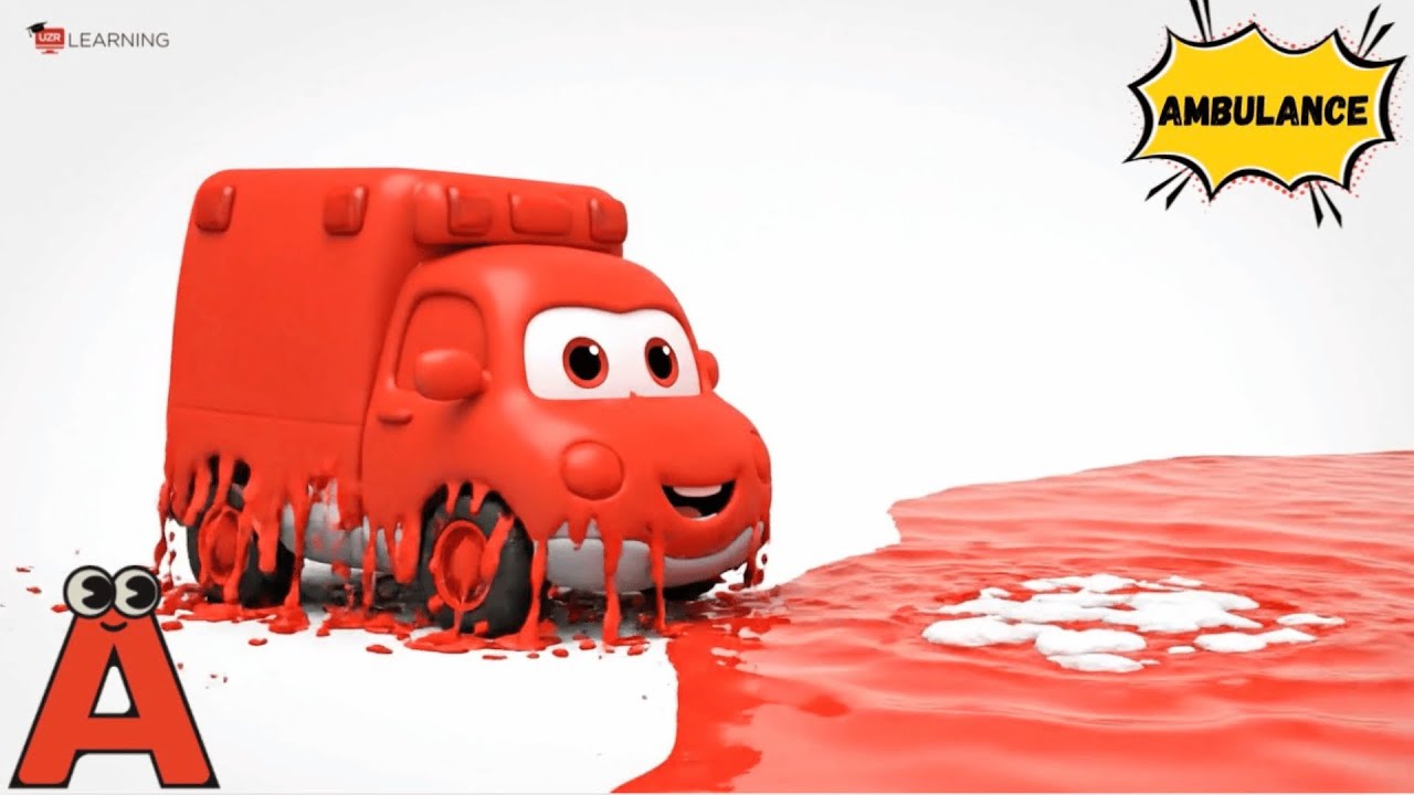 Цвета и транспортные средства от А до Я 🚗🚒 | Изучаем цвета и транспортные средства для детей | Ве...