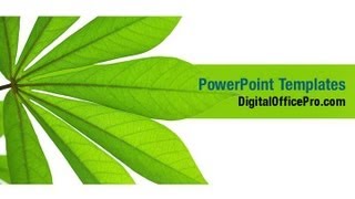 Fresh Green Plant Leaves PowerPoint Template Backgrounds - DigitalOfficePro #02176W