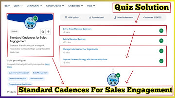 Standard Cadences for Sales Engagement | Salesforce Trailhead | Quiz Solution