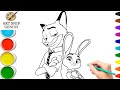 ZOOTOPIA Coloring Book for Kids | Learn Colors with Nick Wilde & Judy Hopps
