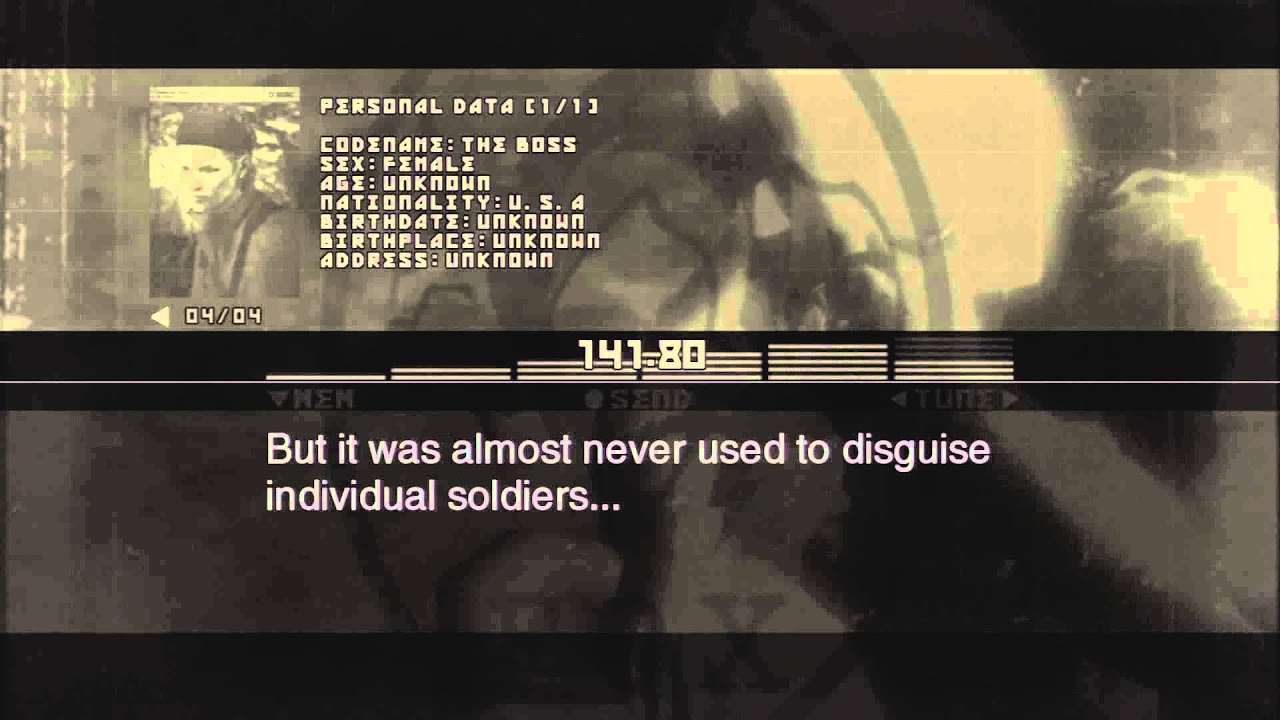 Metal Gear Solid 3 The Boss on Camouflage YouTube