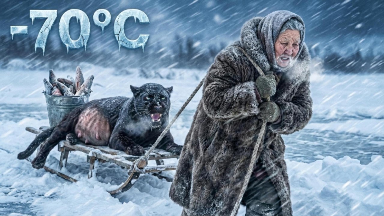 -70°C Blizzard ❄️ An Old Woman Saves a Pregnant Black Panther