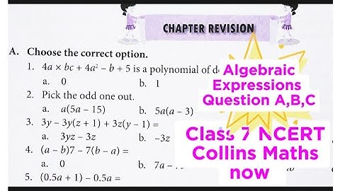 #class7ncertmaths /Chapter Revision/Algebraic Expressions/question A,B,C collins maths/R-SQUARE 2023