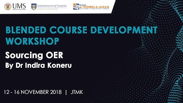 SOURCING OER CONTENT | WORKSHOP ON BLENDED COURSE DEVELOPMENT USING MOODLE