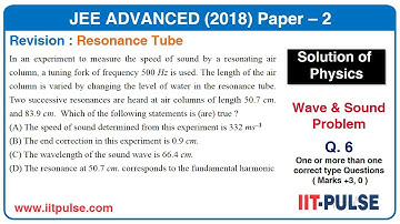 Solution of JEE Advanced 2018 Physics (Wave and Sound) Paper-2 Q.6