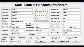 How to Create Stock Control Management System in Excel Using VBA - Part 1 of 3