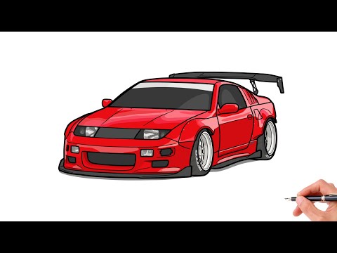 春画 How to draw a NISSAN 300ZX / drawing nissan 300 zx z32 1991