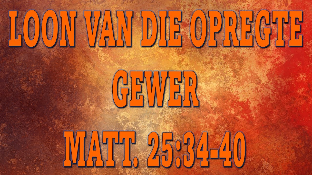 EG Kerk Bloemfontein, Ds Wimpie Raath, Loon van die opregte gewer - YouTube