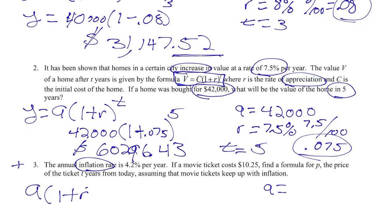 Exponential growth and decay formula - YouTube