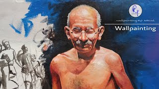 Gandhiji wallpainting - Rp biswal.