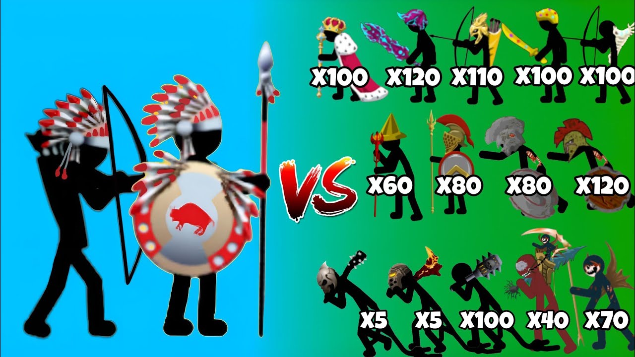 All unit's stick figures vs toxophilite leader-Spearton || who will winner? stick_war _legacy