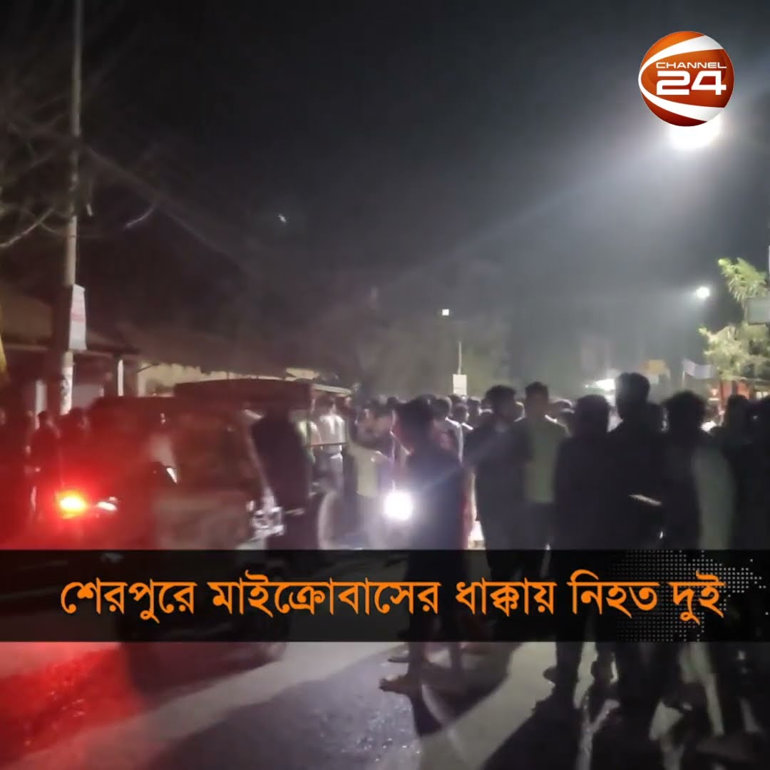 শেরপুরে মাইক্রোবাসের ধাক্কায় নিহত দুই | Channel 24