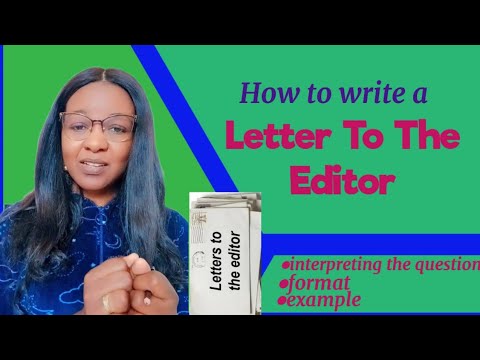 How to write a letter to the #editor #editorial #letters - YouTube
