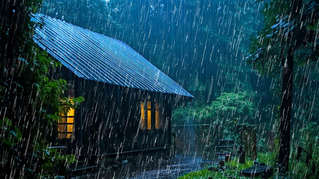 Suara Hujan untuk Tidur – Hujan Malam Intens & Guntur Dalam untuk Istirahat Total