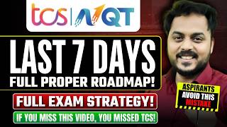 Finally 40+ Hrs FREE TCS NQT Preparation | Last 7 Days Strategy | Just Do This! Day 0
