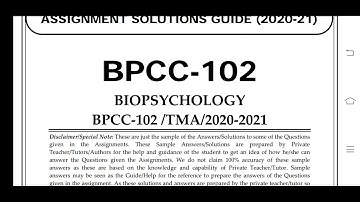 BPCC 102 IGNOU SOLVED ASSIGNMENT 2020-21