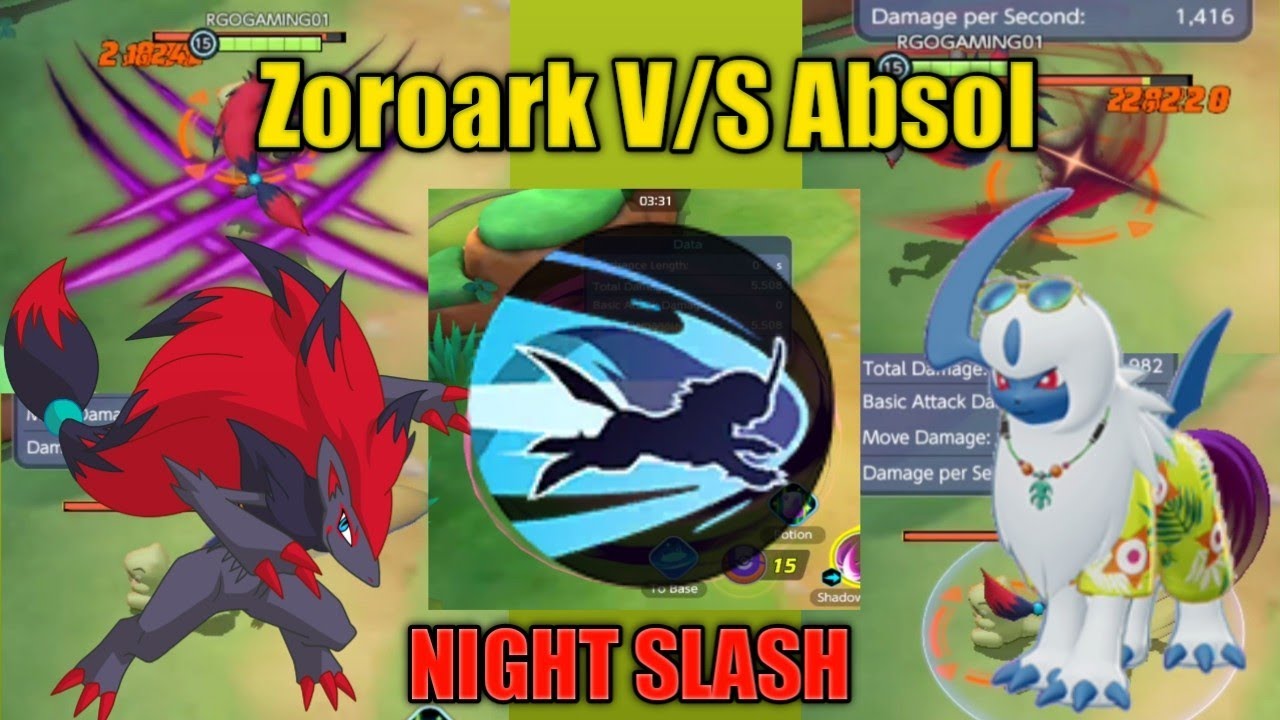 Roroark Night Slash VS Absol Night Slash || pokemon unite - YouTube
