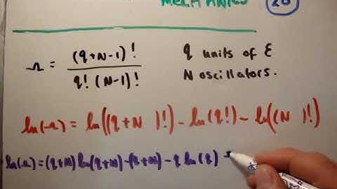 Thermodynamics 20   Einstein Solid 4 Multiplicity