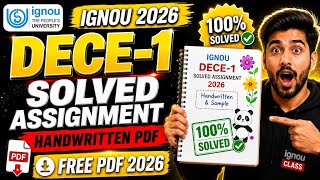 DECE 1 Handwritten Solved Assignment 2026 | IGONU DECE 1 Assignment Pdf Download | DECE Assignment |