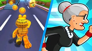 Garfield Rush Vs Angry Gran Run Walkthrough Android Gameplay screenshot 5