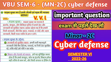 साइबर सुरक्षा क्या है ? Mn-2C cyber defense⚠️ important question #exam #cybersecurity 