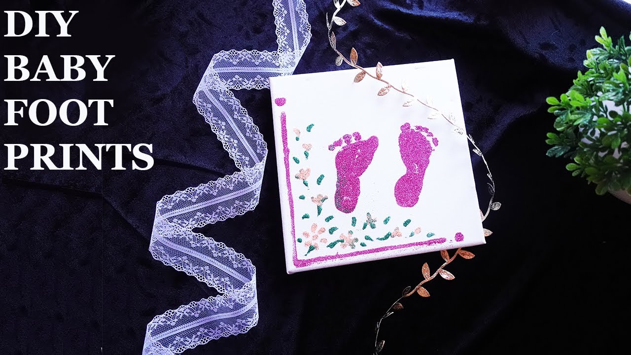 EASY DIYBABY FOOT PRINT TRACING IDEA/HOW TO DO BABY FOOTPRINT PAINTING