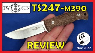 FULL Review of the TwoSun TS247-M390 - Mini Fixed Blade by Wong Design