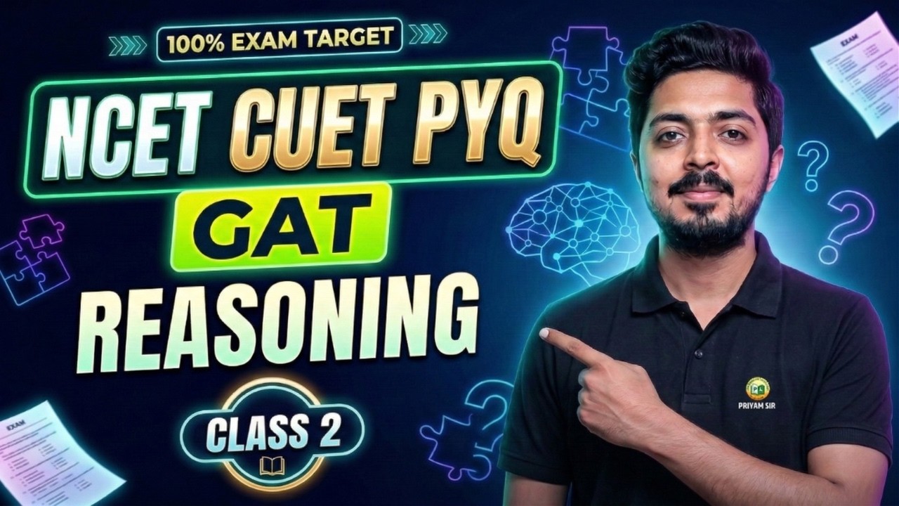 NCET CUET 2026 PYQ 🔥 || GAT Reasoning Most Expected Questions || Class ...