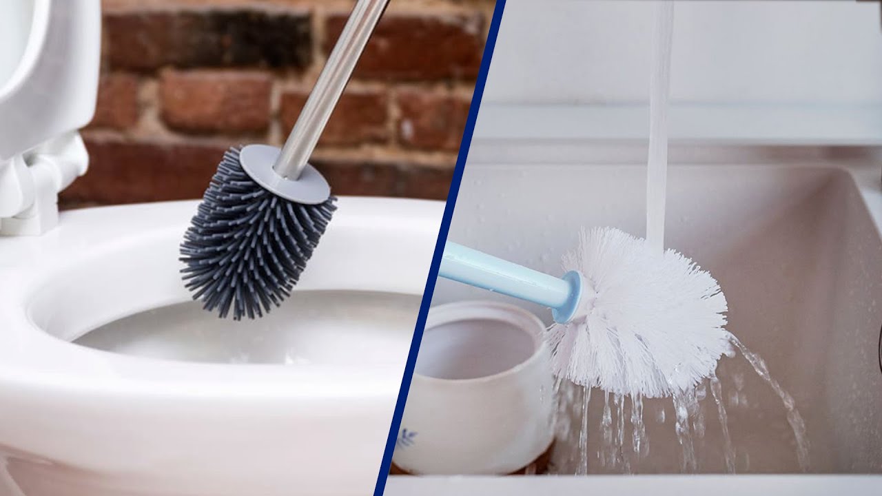 ASOBEAGE Toilet Brush,Deep Cleaner Silicone Toilet Brushes with No