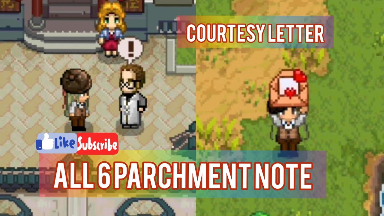 Harvest Town ALL 6 PARCHMENT NOTES + courtesy letter YouTube