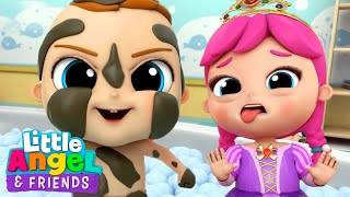 Princess Bath Time Song | Little Angel And Friends Kid Songs