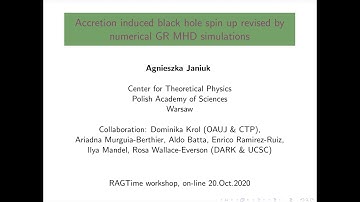 RAGtime 22 – A. Janiuk: Accretion induced BH spin up revised by numerical GR MHD simulations