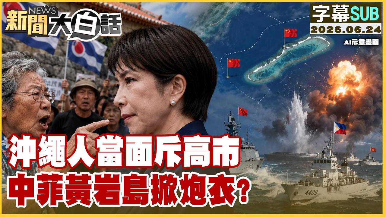 【SUB】沖繩人當面斥高市 中菲黃岩島掀炮衣?【#新聞大白話】20260624 #字幕版 #沖繩 #日本人 #中菲 #高市早苗