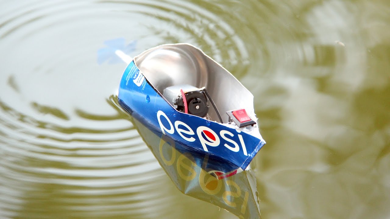 how to make a electric motor pepsi boat - toy motor boat