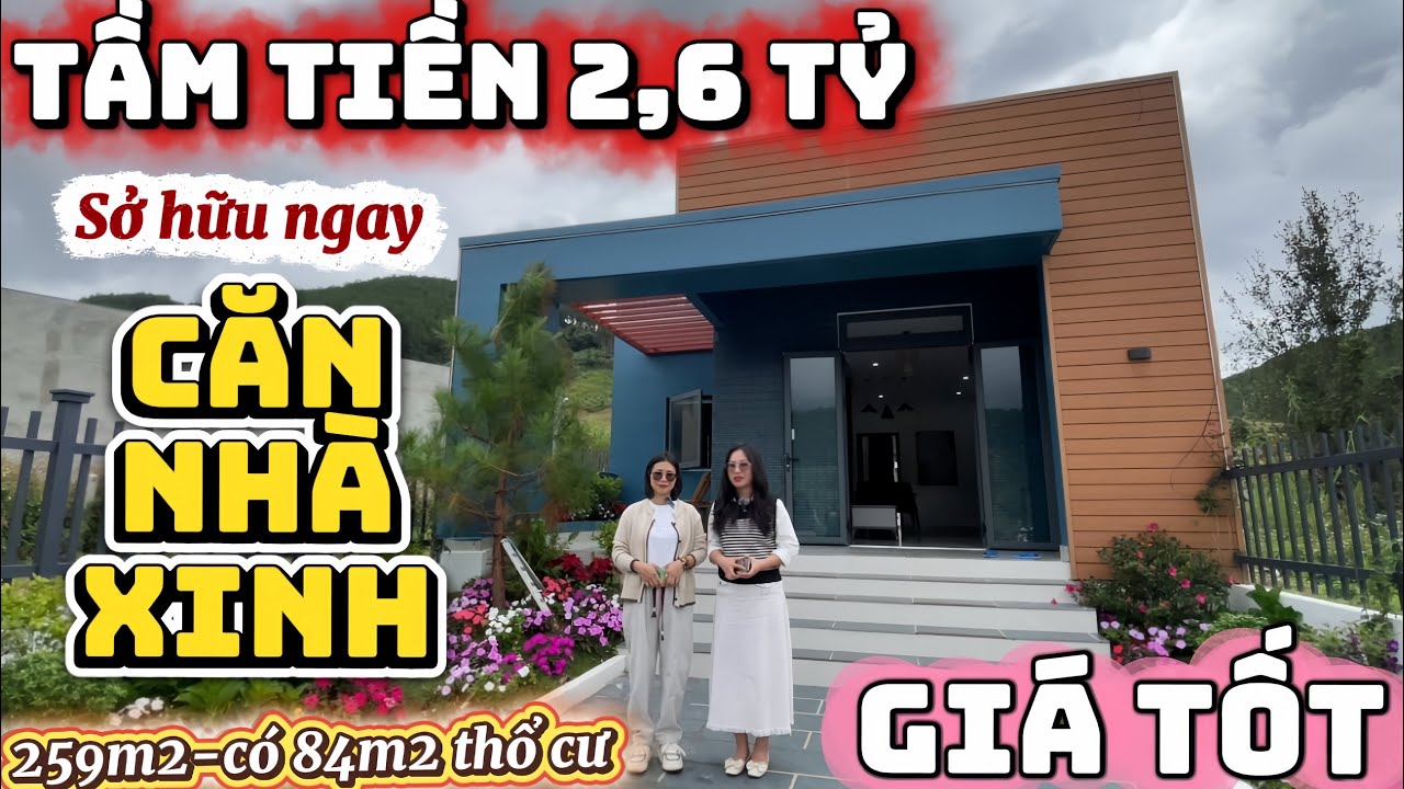 Nhà ven Đà Lạt|2,6tỷ cho 1 căn nhà XINH, 259m2-84m2 thổ cư, full nội thất bao bọc bởi THÔNG-AN NHIÊN