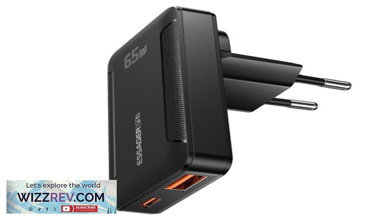 GaN Tech ESSAGER ES CD48 65W 2 Port USB PD Charger USB A+USB C PD3.0 QC4.0