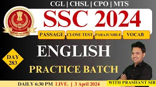 SSC English Daily Practice Course for Grammar Vocab and Passage Cloze Tests Class 283