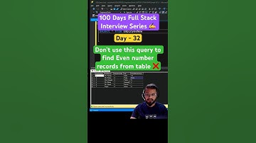 #day32 - How to find the even number records from the table #coding #sql #sqlserver