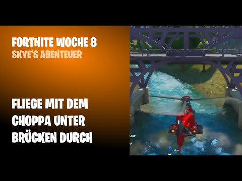 Video: Fortnite: Fliegen Sie Eine Choppa Unter Lila, Roten Und Blauen Stahlbrücken Erklärt