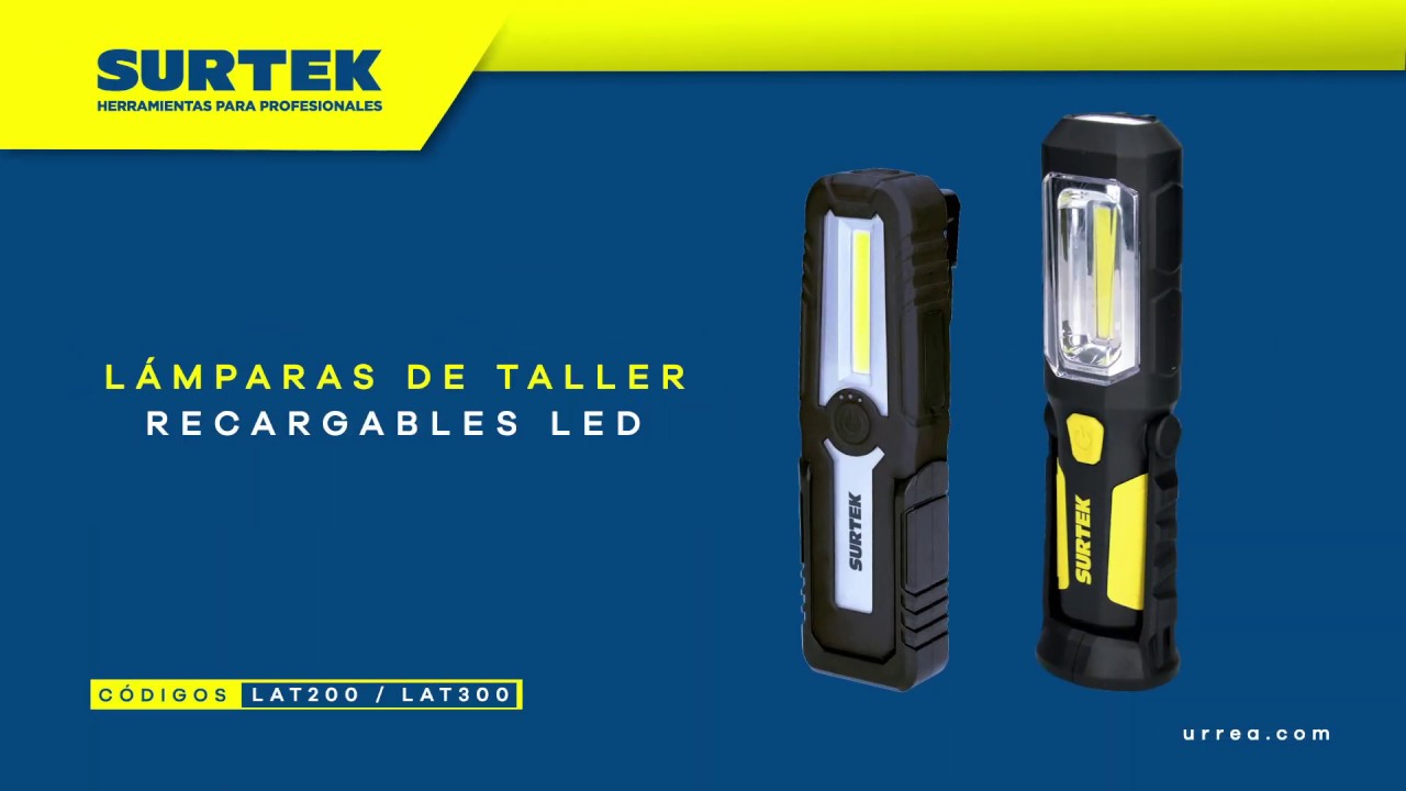 Lámparas taller recargable LED Surtek YouTube