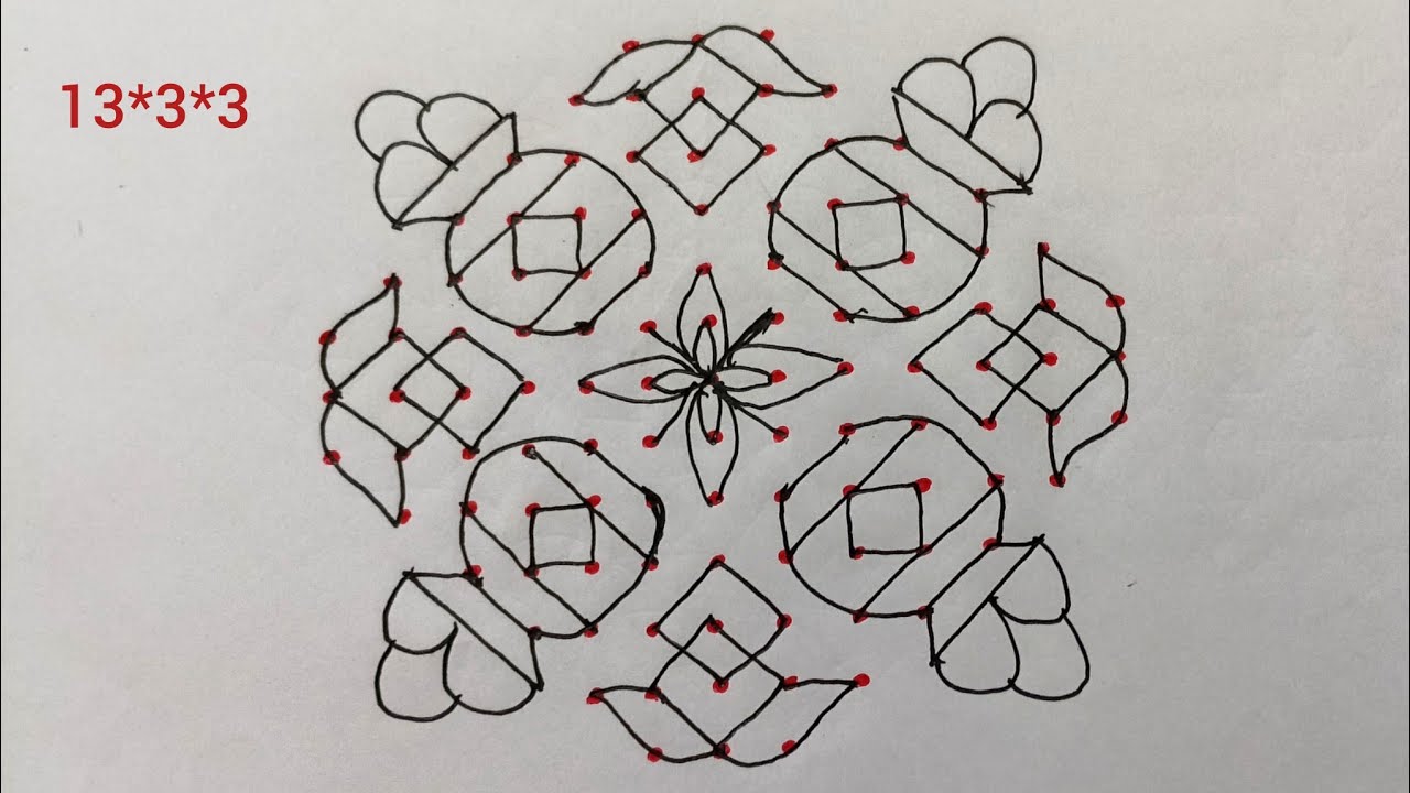 13*3*3 dots rangoli 