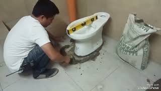 PAANO MAGKABIT NG TOILET BOWL/HOW TO INSTALL TOILET BOWL