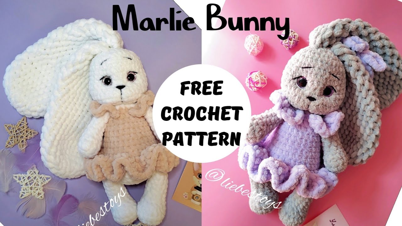 LOW SEW free bunny CROCHET tutorial, how to crochet plush rabbit ...