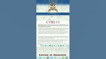 CTRL+J Shortcut Key | Keyboard Shortcut | Computer Shortcut keys | MS Office Shortcut Keys | MS Word