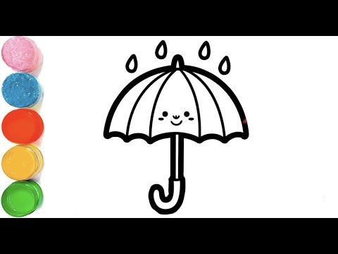 Cute Umbrella Drawing Painting Coloring For Kids And Toddlers Child Art
