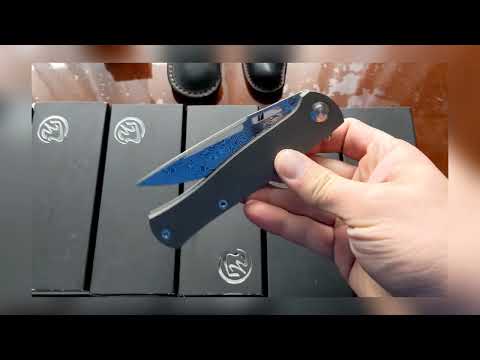 CHEBURKOV PIKE DAMASCUS CUSTOM FOLDING KNIFE Russia