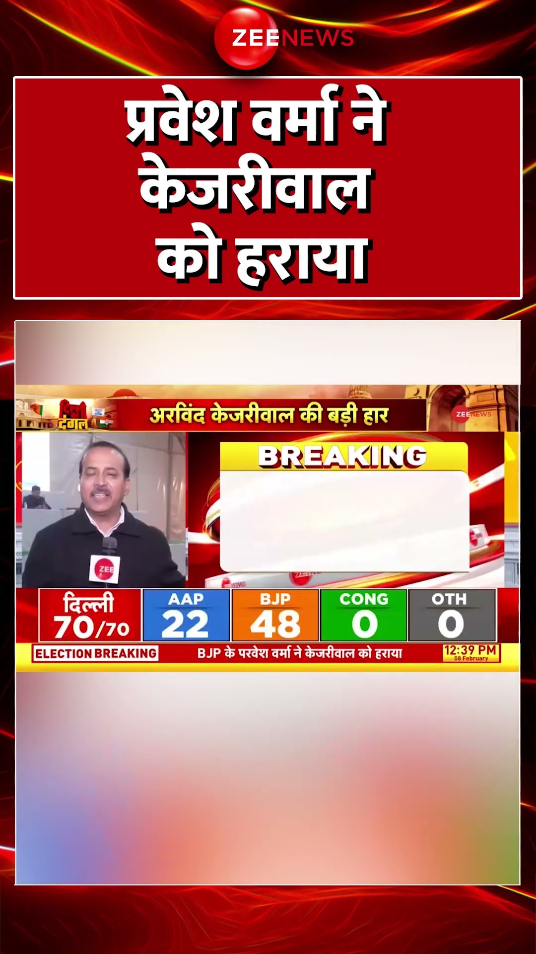 Delhi Election Results 2025 Live Updates: प्रवेश वर्मा ने केजरीवाल को हराया #breakingnews #Shorts