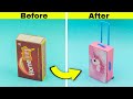 DIY Mini Unicorn Trolley bag from matchbox || Make miniature Trolley bag @Craftube
